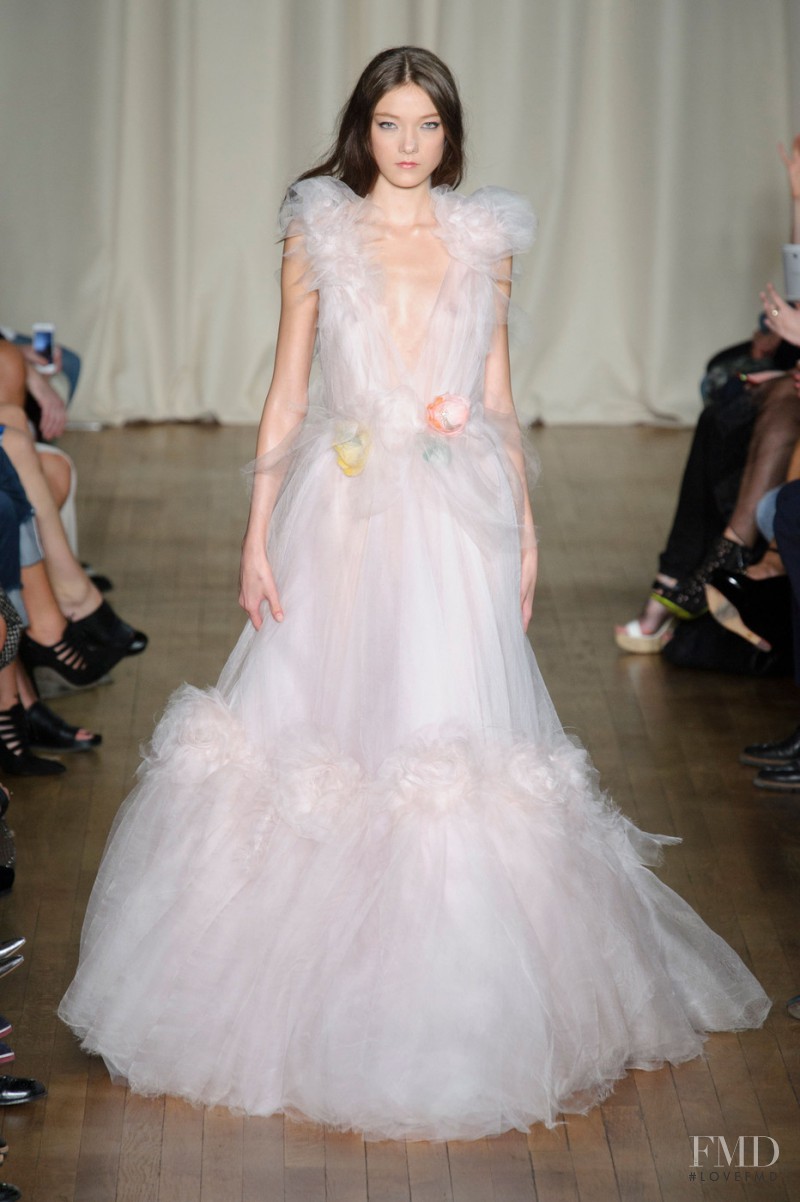 Yumi Lambert featured in  the Marchesa fashion show for Spring/Summer 2015