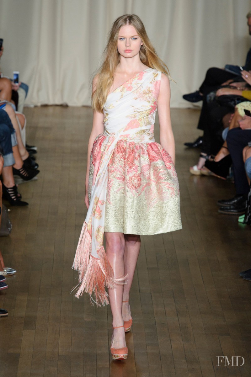 Kat Siegmund featured in  the Marchesa fashion show for Spring/Summer 2015