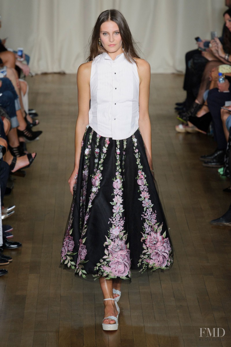 Charlotte Wiggins featured in  the Marchesa fashion show for Spring/Summer 2015