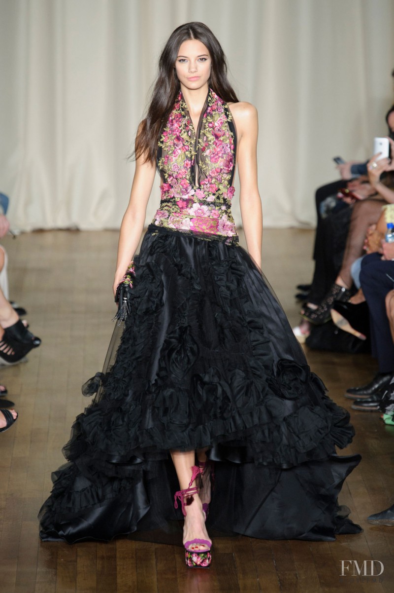 Anja Leuenberger featured in  the Marchesa fashion show for Spring/Summer 2015