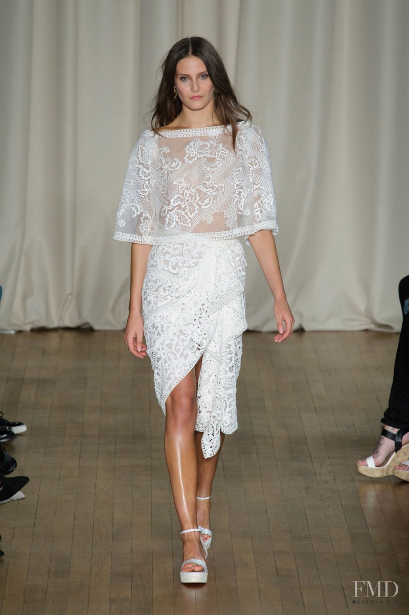 Charlotte Wiggins featured in  the Marchesa fashion show for Spring/Summer 2015