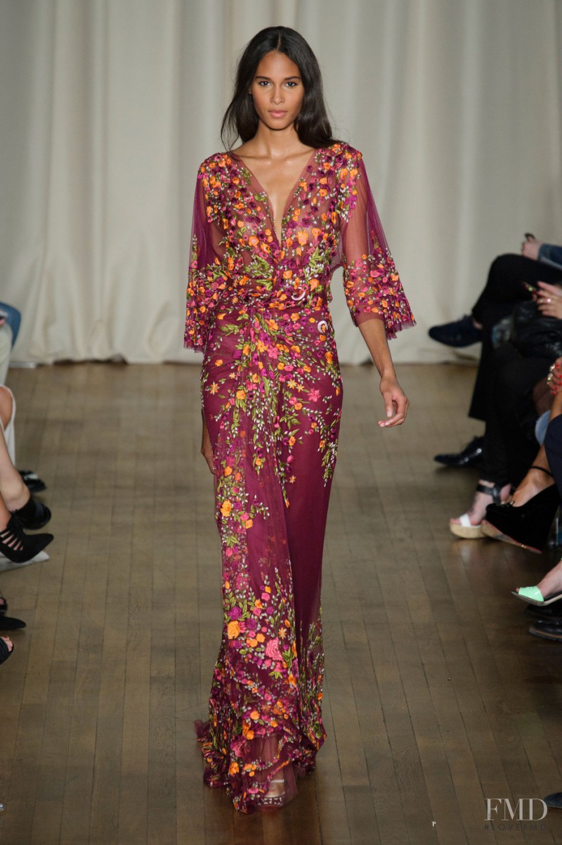 Cindy Bruna featured in  the Marchesa fashion show for Spring/Summer 2015