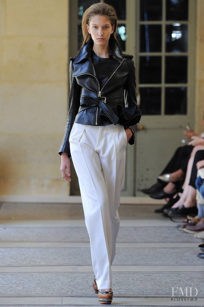 Sarah Harper featured in  the Bouchra Jarrar fashion show for Autumn/Winter 2014