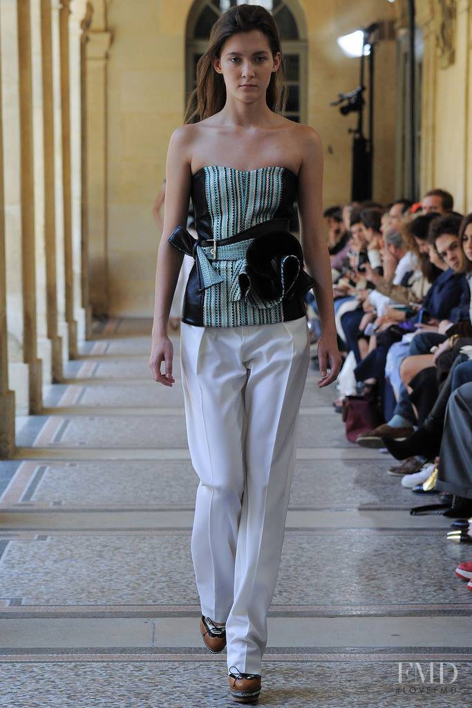 Emma Waldo featured in  the Bouchra Jarrar fashion show for Autumn/Winter 2014