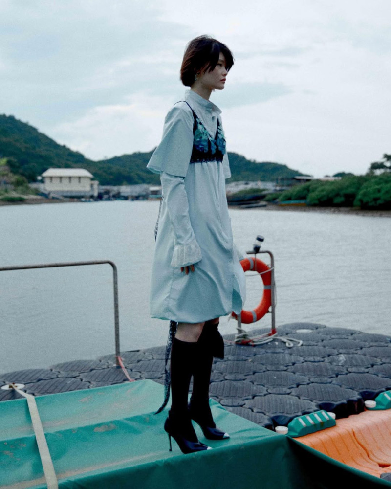 Ka Wai featured in  the Dean Lap Chan Nostalgic Prose lookbook for Autumn/Winter 2023