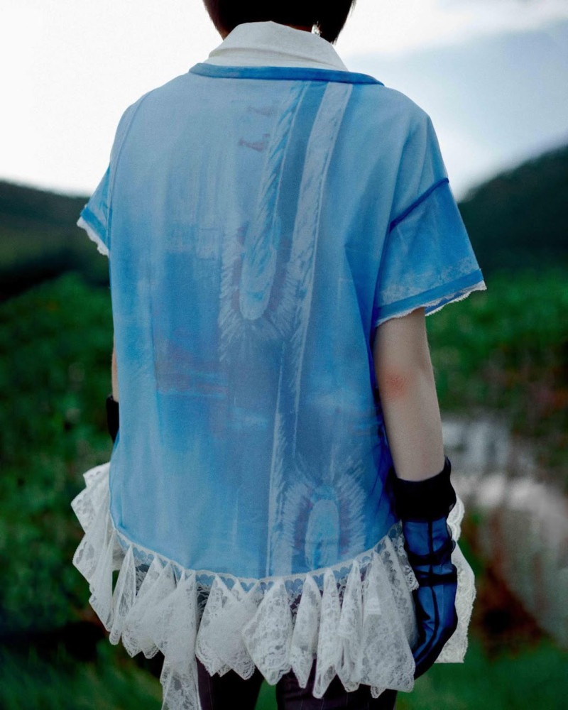 Ka Wai featured in  the Dean Lap Chan Nostalgic Prose lookbook for Autumn/Winter 2023