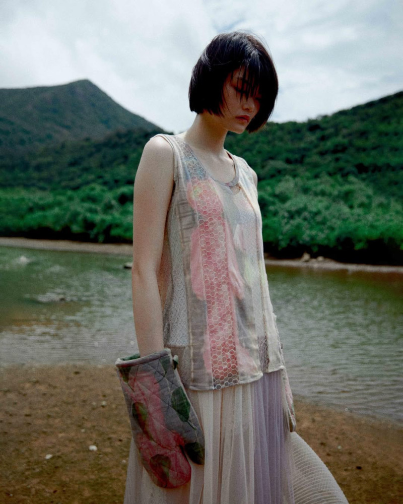 Ka Wai featured in  the Dean Lap Chan Nostalgic Prose lookbook for Autumn/Winter 2023