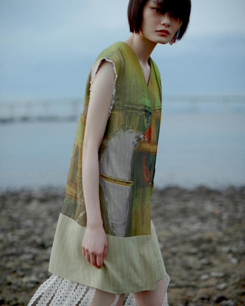 Ka Wai featured in  the Dean Lap Chan Nostalgic Prose lookbook for Autumn/Winter 2023