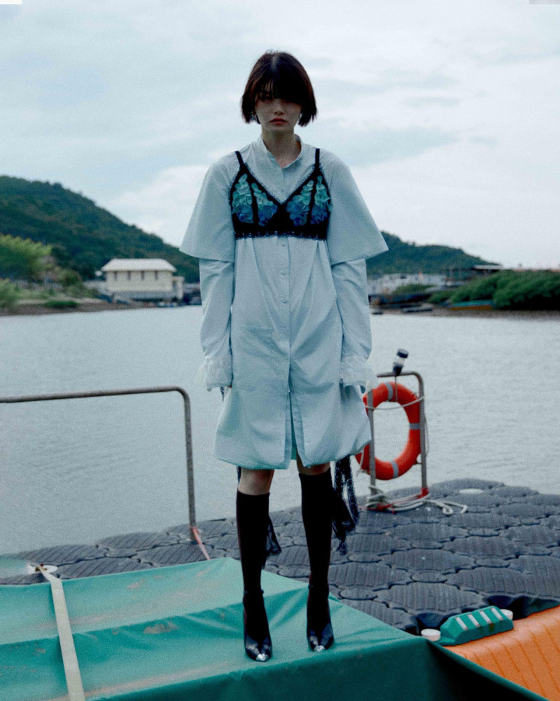 Ka Wai featured in  the Dean Lap Chan Nostalgic Prose lookbook for Autumn/Winter 2023
