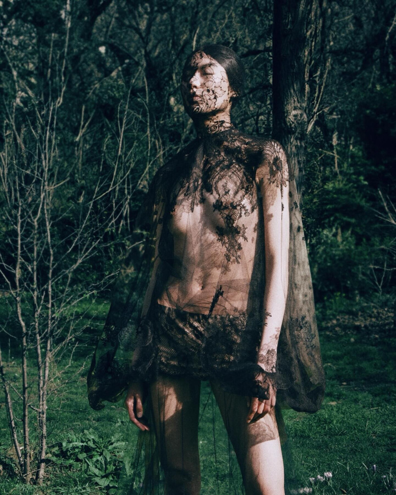 Ka Wai featured in  the Valentino Couture lookbook for Spring/Summer 2024