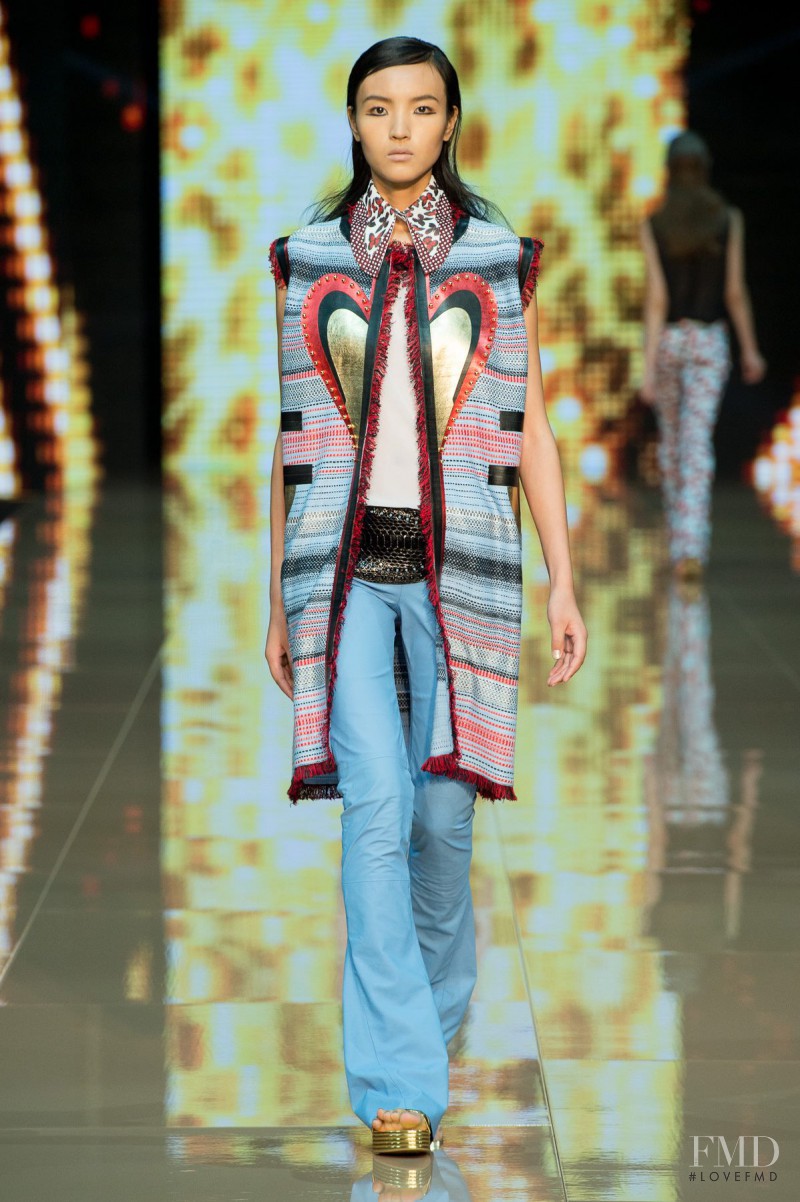 Luping Wang featured in  the Just Cavalli fashion show for Spring/Summer 2015
