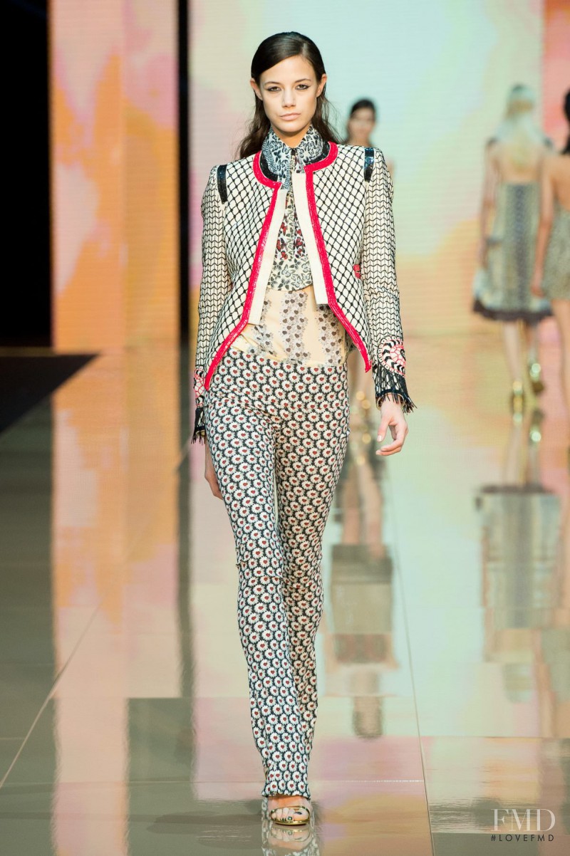 Anja Leuenberger featured in  the Just Cavalli fashion show for Spring/Summer 2015