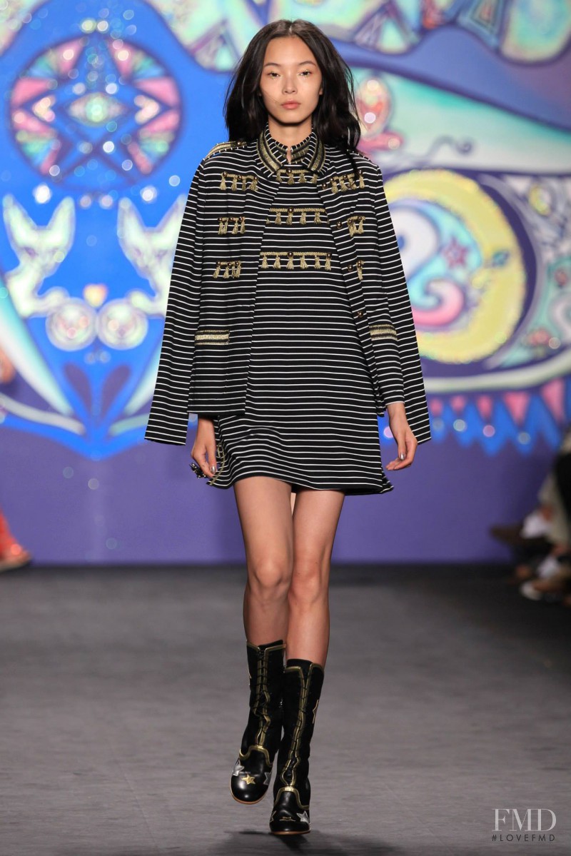 Xiao Wen Ju featured in  the Anna Sui fashion show for Spring/Summer 2015