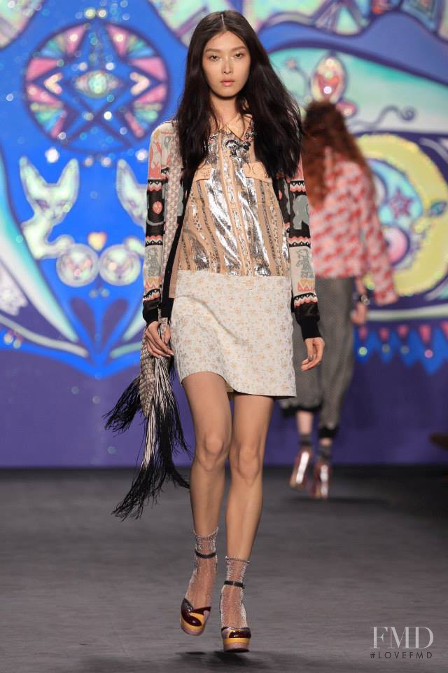Sung Hee Kim featured in  the Anna Sui fashion show for Spring/Summer 2015