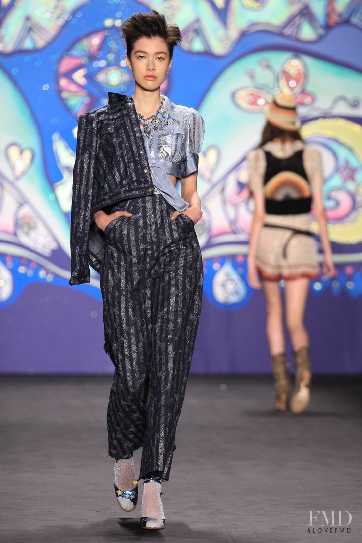 Kouka Webb featured in  the Anna Sui fashion show for Spring/Summer 2015