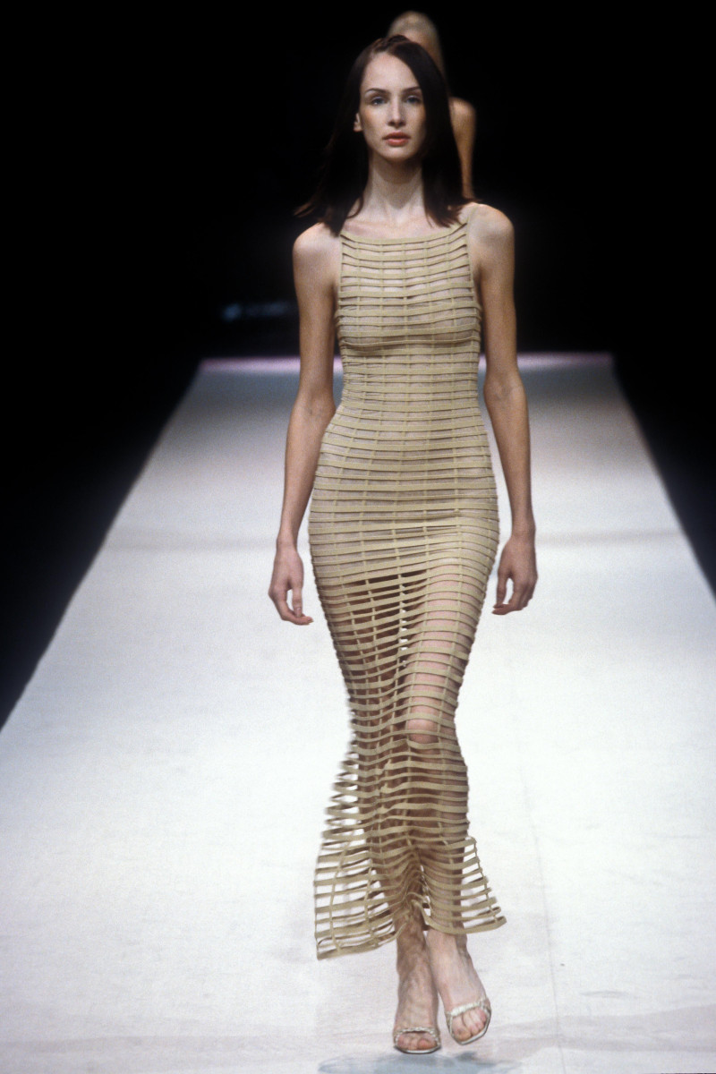 Debbie Deitering featured in  the Herve Leger fashion show for Spring/Summer 1999