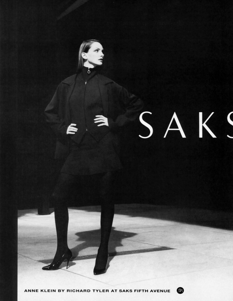 Debbie Deitering featured in  the Saks Fifth Avenue advertisement for Autumn/Winter 1994