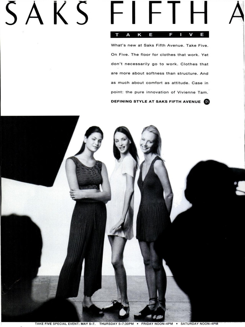 Debbie Deitering featured in  the Saks Fifth Avenue advertisement for Spring/Summer 1994