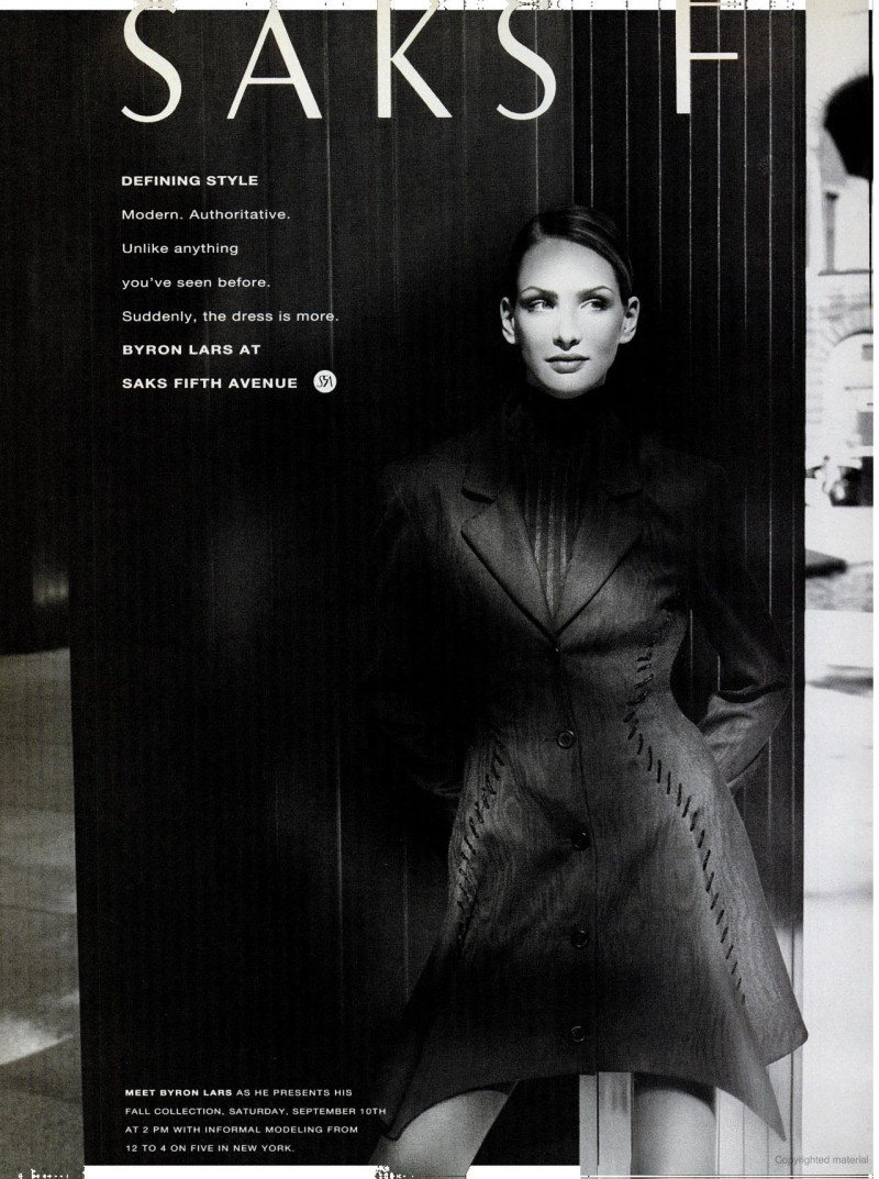 Debbie Deitering featured in  the Saks Fifth Avenue advertisement for Spring/Summer 1994