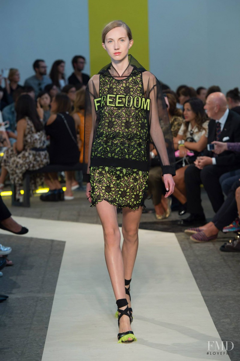 Veronika Munk featured in  the MSGM fashion show for Spring/Summer 2015