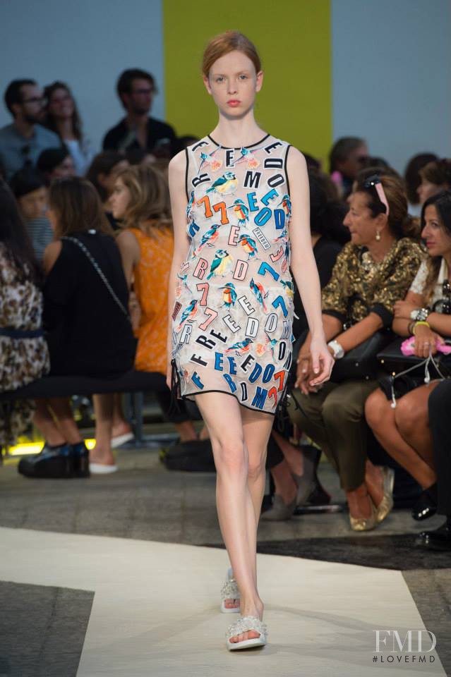 Daniela Witt featured in  the MSGM fashion show for Spring/Summer 2015