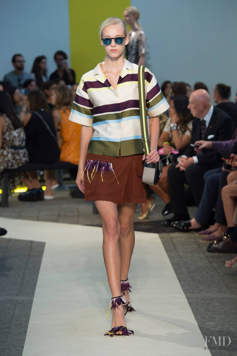 Eva Berzina featured in  the MSGM fashion show for Spring/Summer 2015