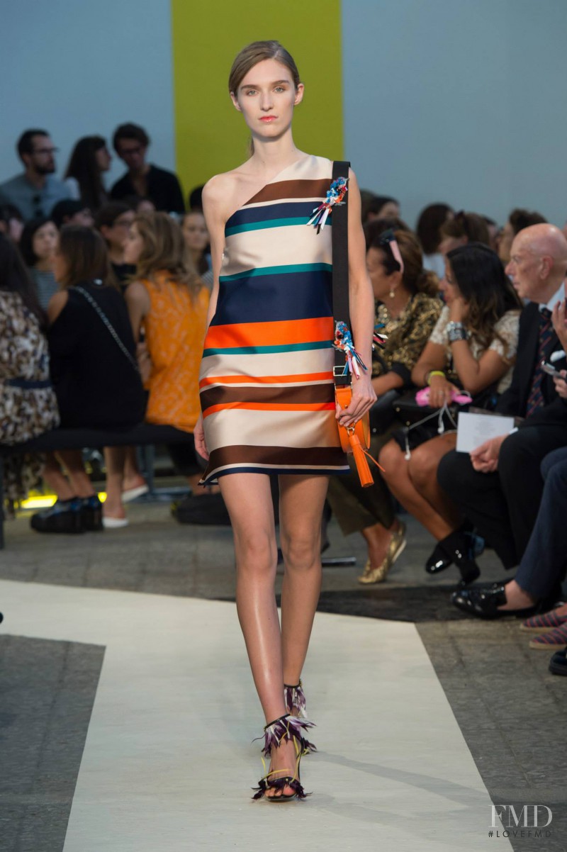 Manuela Frey featured in  the MSGM fashion show for Spring/Summer 2015