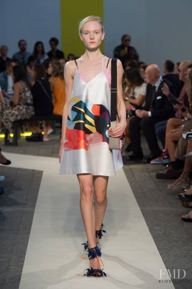 Maja Salamon featured in  the MSGM fashion show for Spring/Summer 2015