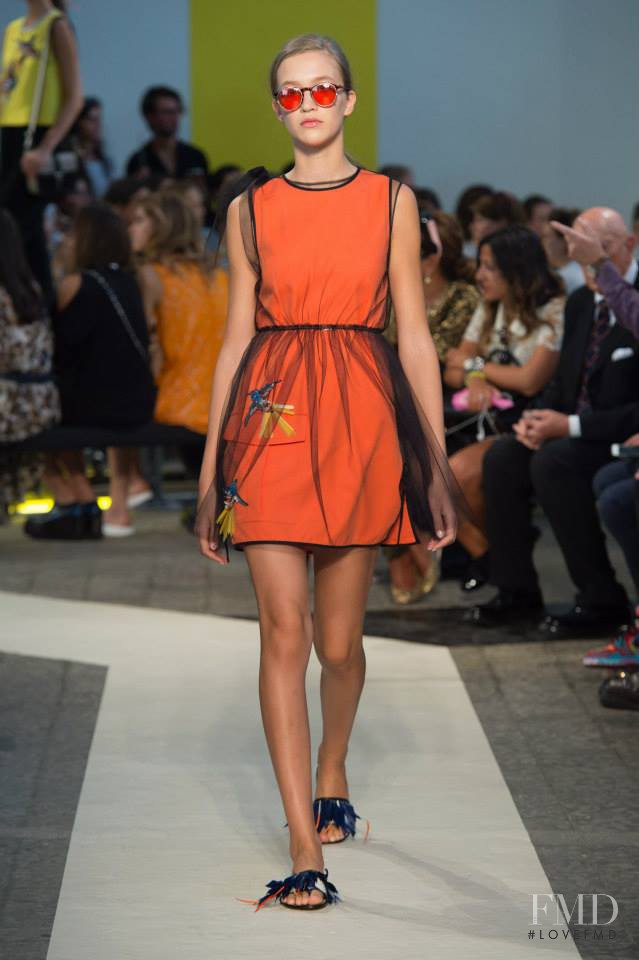 Paulina King featured in  the MSGM fashion show for Spring/Summer 2015