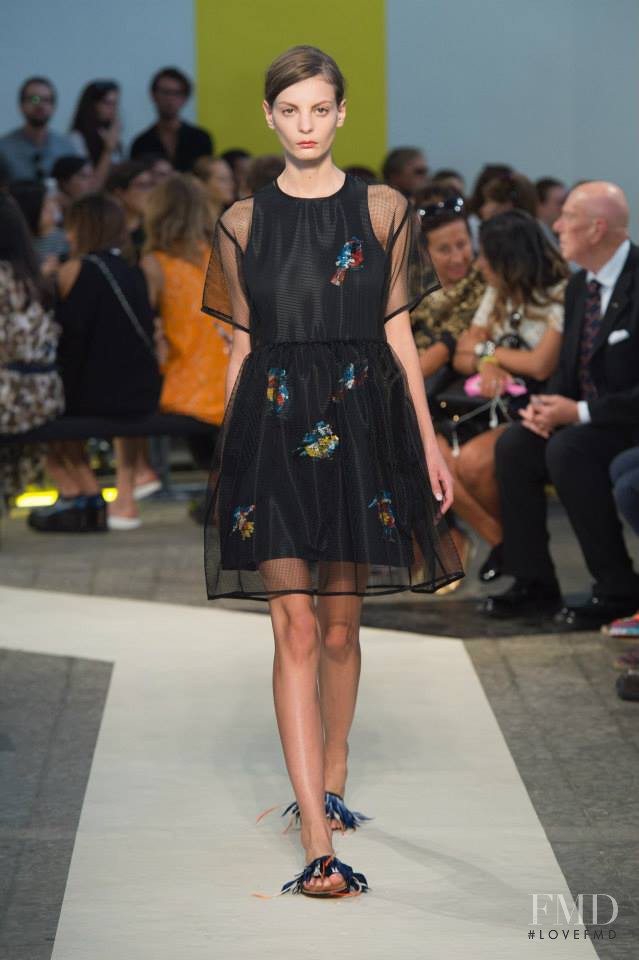 Audrey Nurit featured in  the MSGM fashion show for Spring/Summer 2015