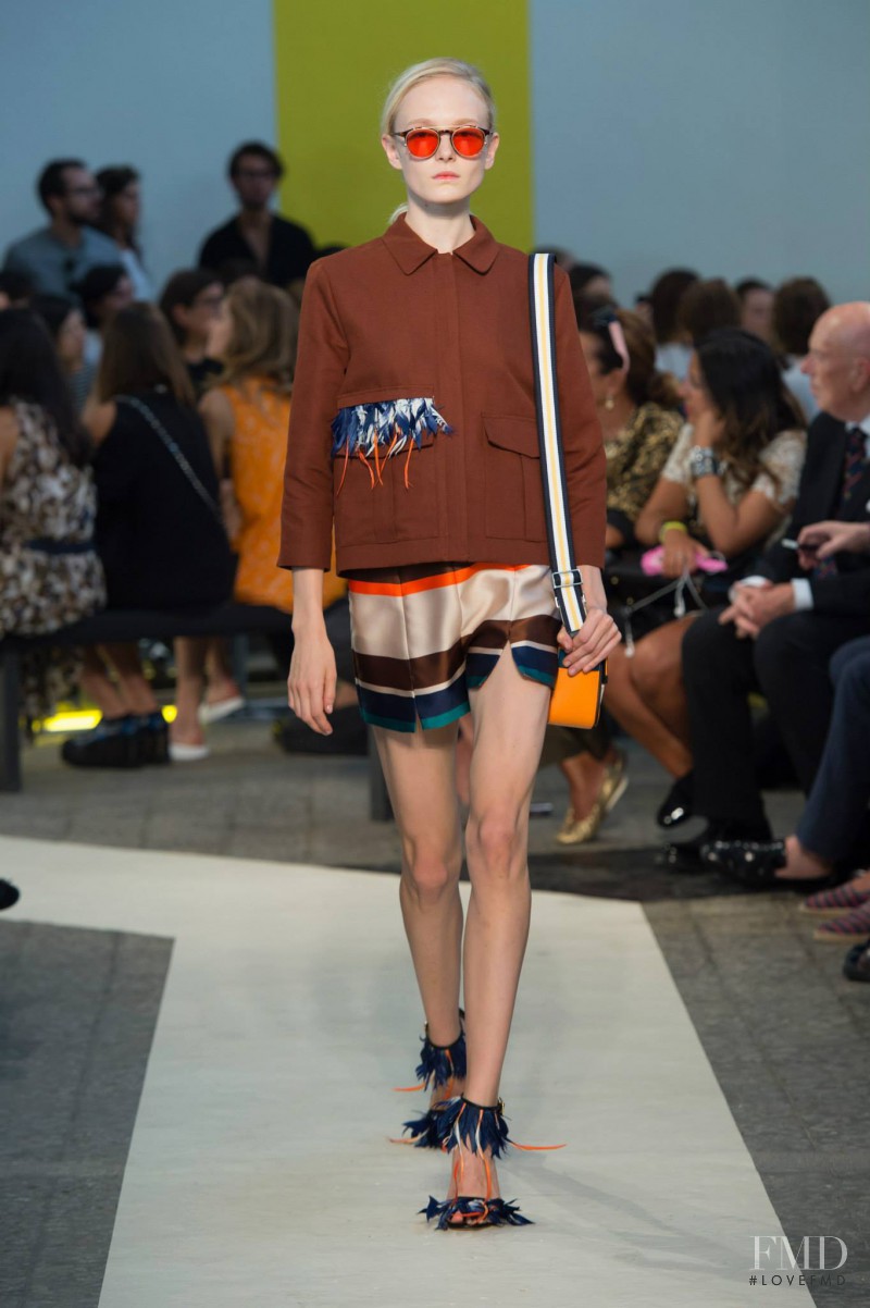 Maja Salamon featured in  the MSGM fashion show for Spring/Summer 2015