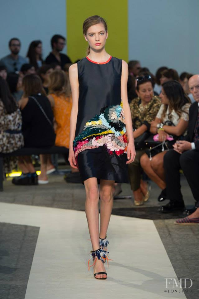 Emmy Rappe featured in  the MSGM fashion show for Spring/Summer 2015