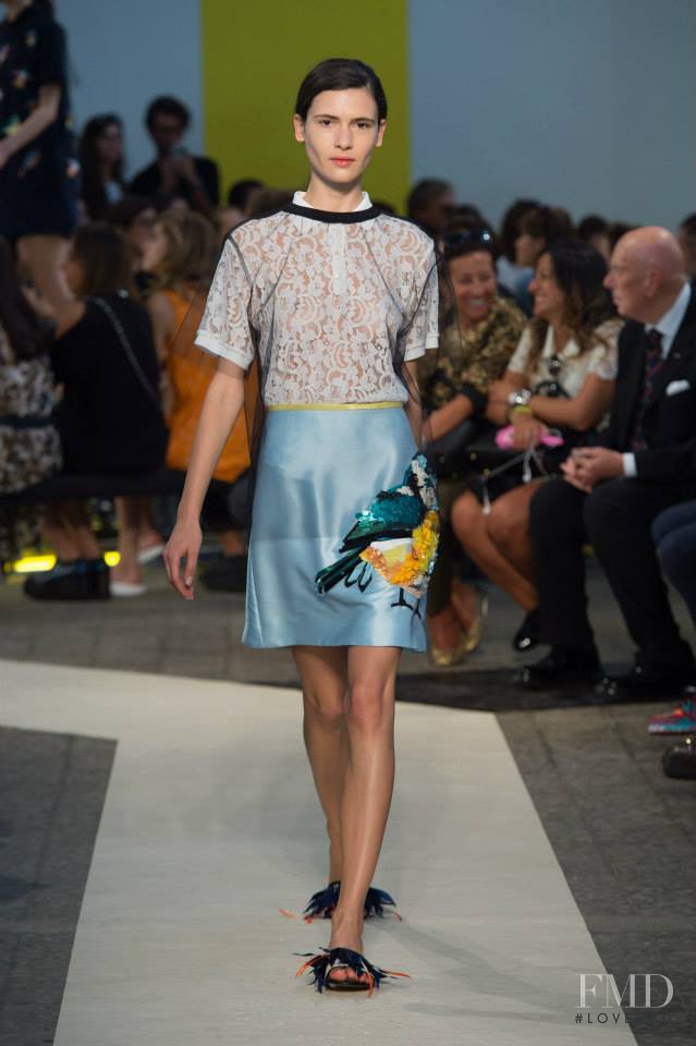 Iana Godnia featured in  the MSGM fashion show for Spring/Summer 2015
