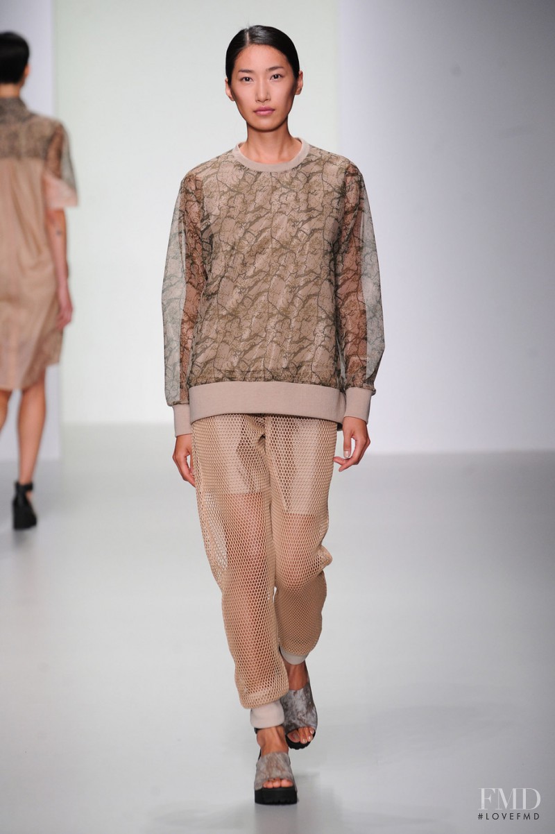 Gigi Jeon featured in  the Christopher Raeburn fashion show for Spring/Summer 2014