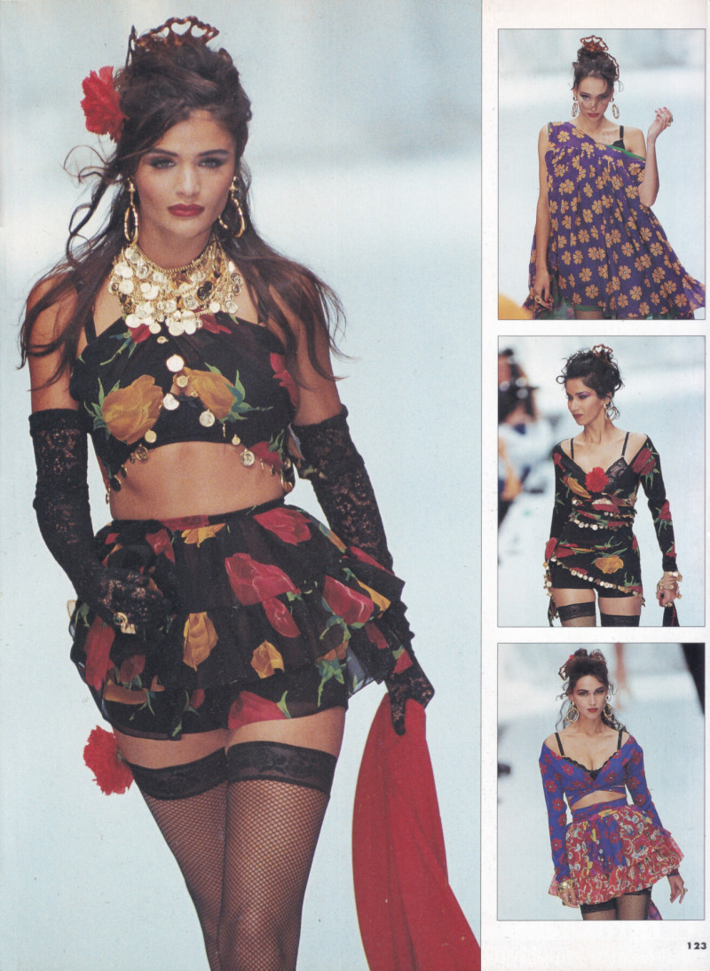 Helena Christensen featured in  the Complice by Genny fashion show for Spring/Summer 1992