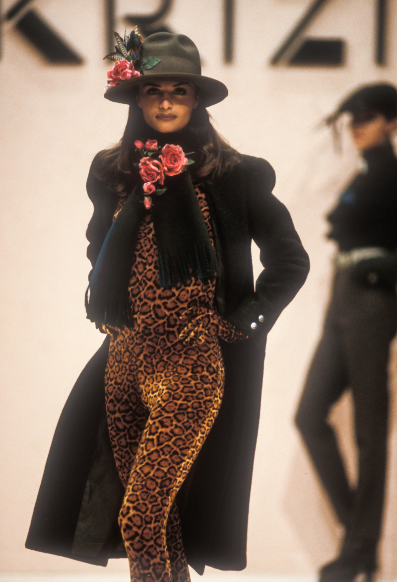 Helena Christensen featured in  the Krizia fashion show for Autumn/Winter 1992