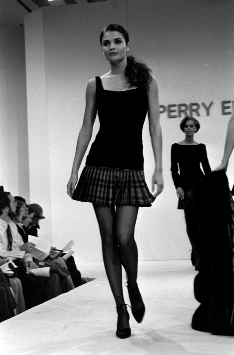Helena Christensen featured in  the Perry Ellis fashion show for Autumn/Winter 1991