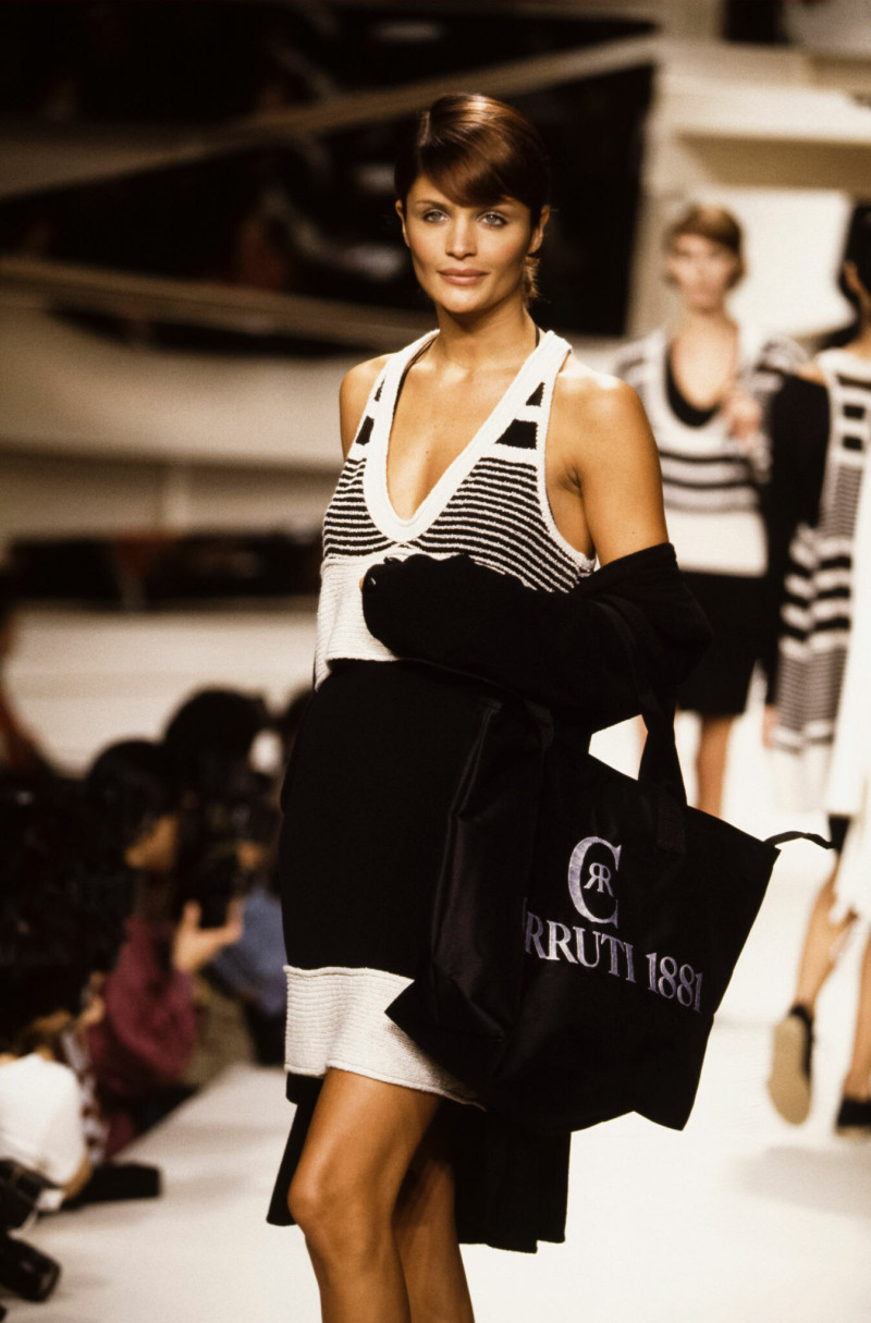 Helena Christensen featured in  the Cerruti fashion show for Spring/Summer 1995