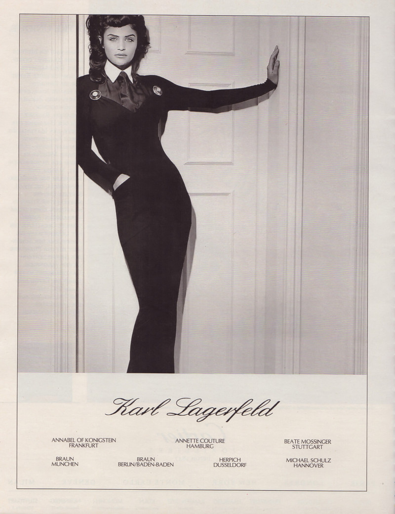 Helena Christensen featured in  the Karl Lagerfeld advertisement for Spring/Summer 1992