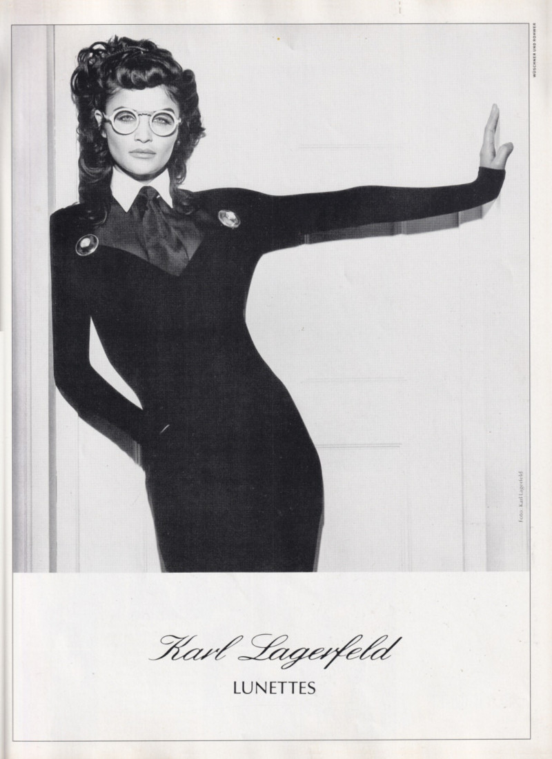 Helena Christensen featured in  the Karl Lagerfeld advertisement for Spring/Summer 1992