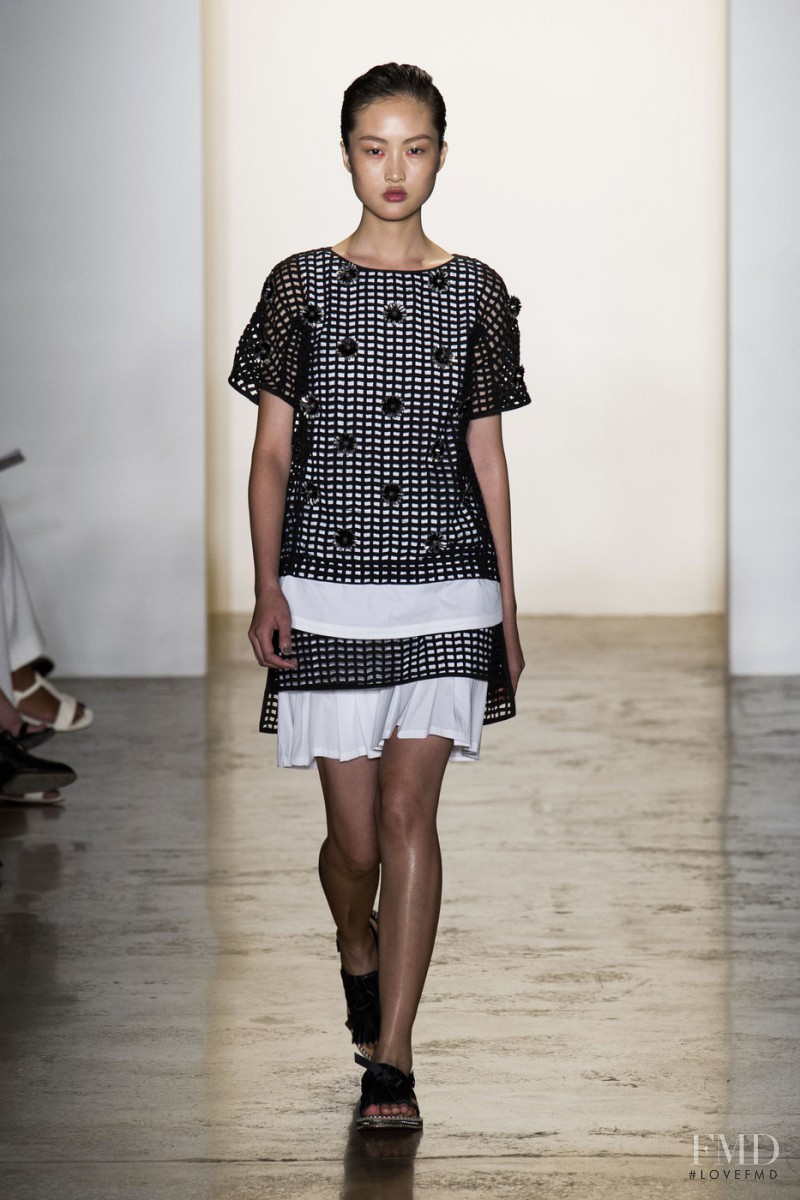 Jing Wen featured in  the Peter Som fashion show for Spring/Summer 2015