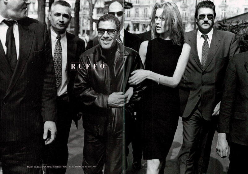 Eva Herzigova featured in  the Ruffo advertisement for Autumn/Winter 1998