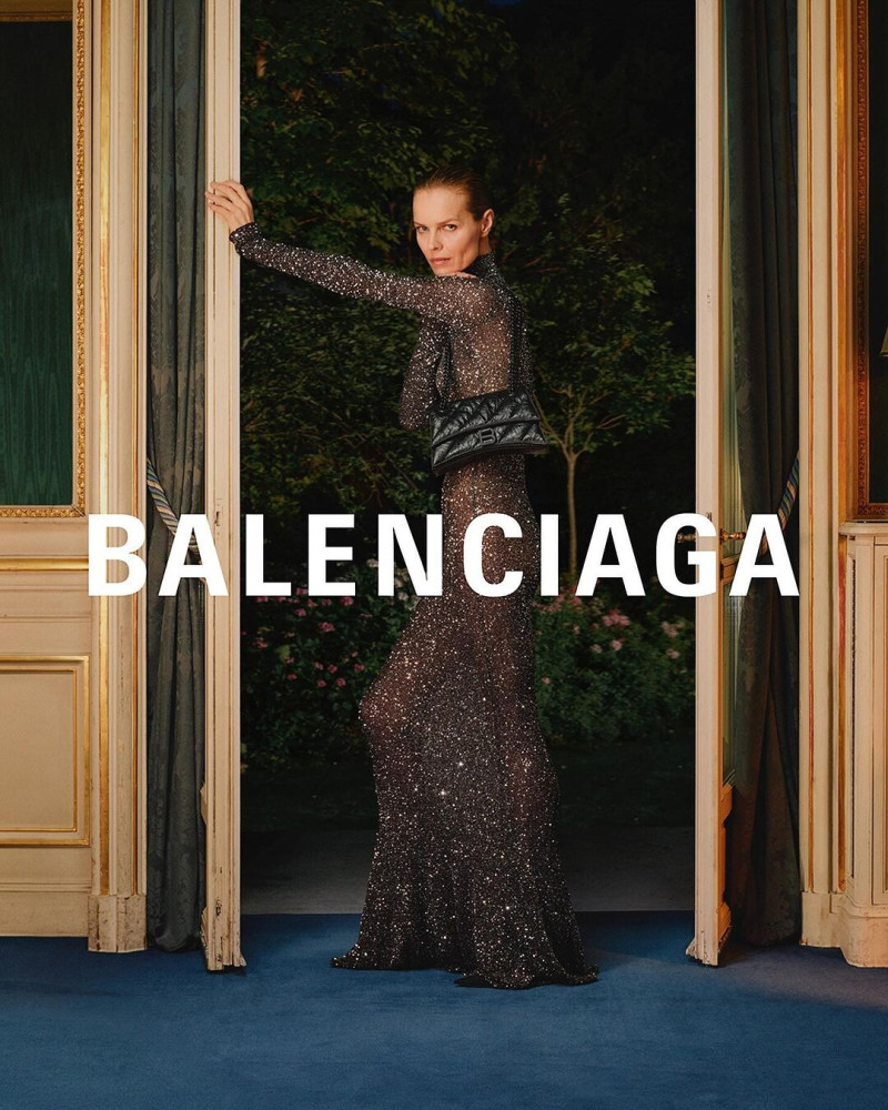 Eva Herzigova featured in  the Balenciaga advertisement for Spring/Summer 2024