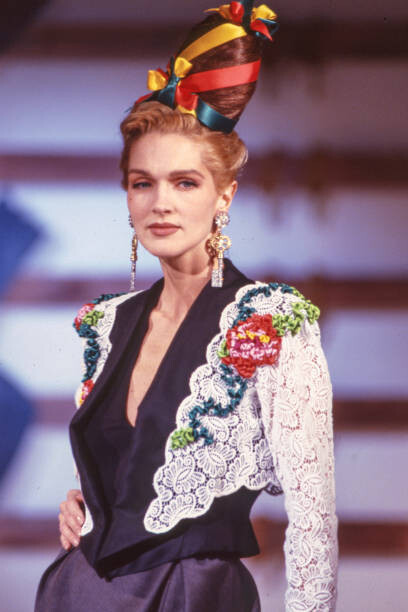 Dianne De Witt featured in  the Lecoanet Hemant fashion show for Spring/Summer 1985