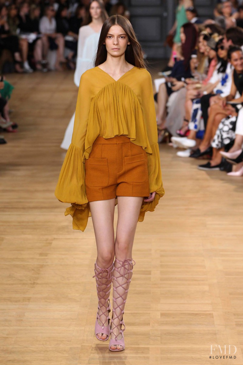 Dasha Denisenko featured in  the Chloe fashion show for Spring/Summer 2015
