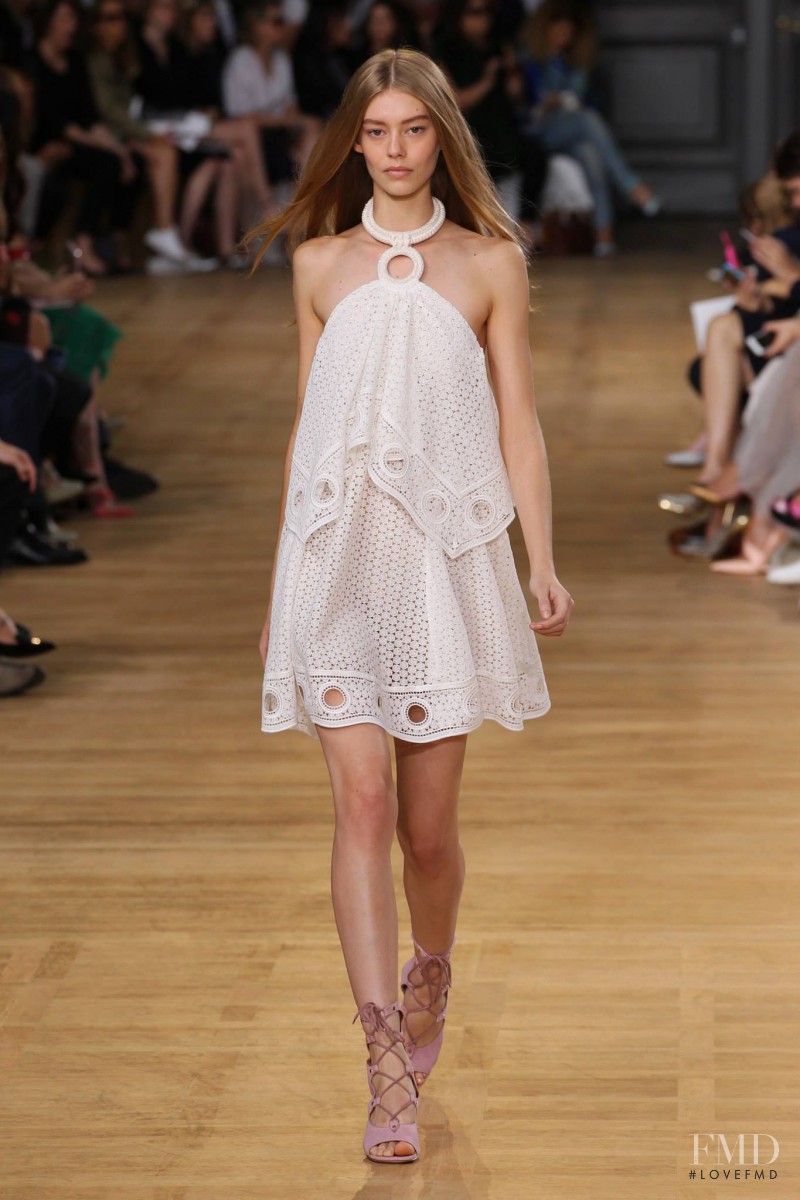 Ondria Hardin featured in  the Chloe fashion show for Spring/Summer 2015