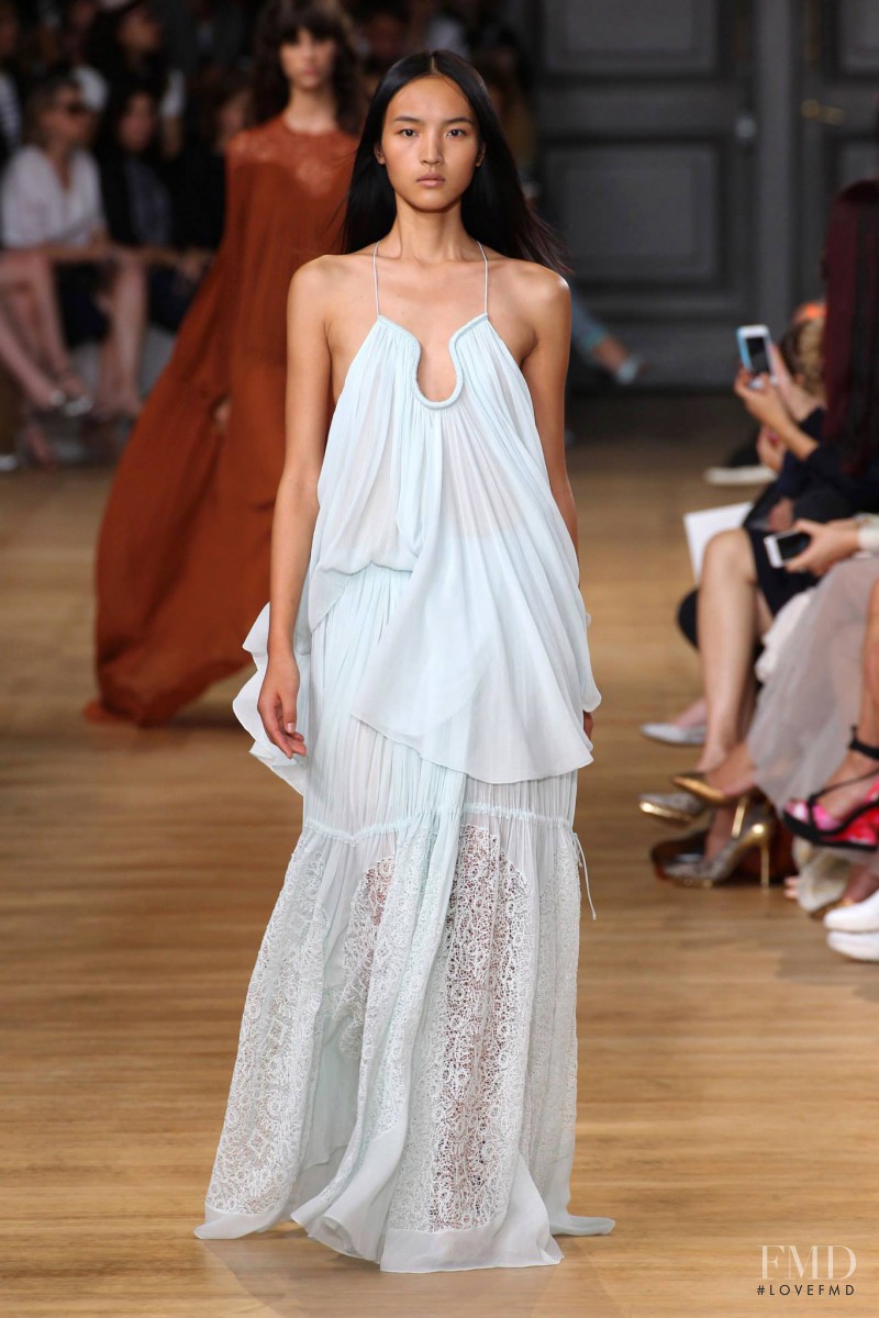 Luping Wang featured in  the Chloe fashion show for Spring/Summer 2015
