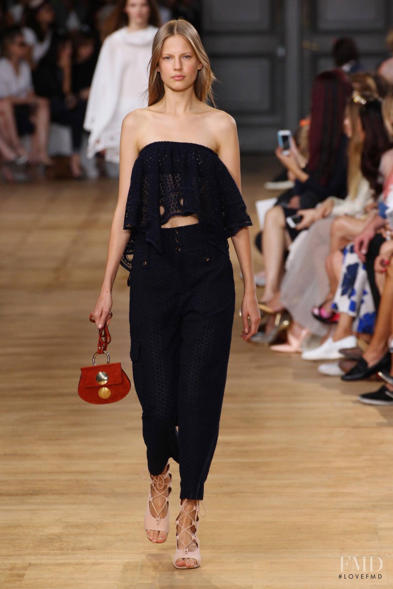 Elisabeth Erm featured in  the Chloe fashion show for Spring/Summer 2015