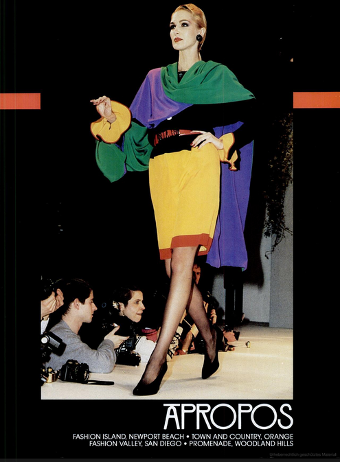 Dianne De Witt featured in  the Apropos advertisement for Spring/Summer 1987