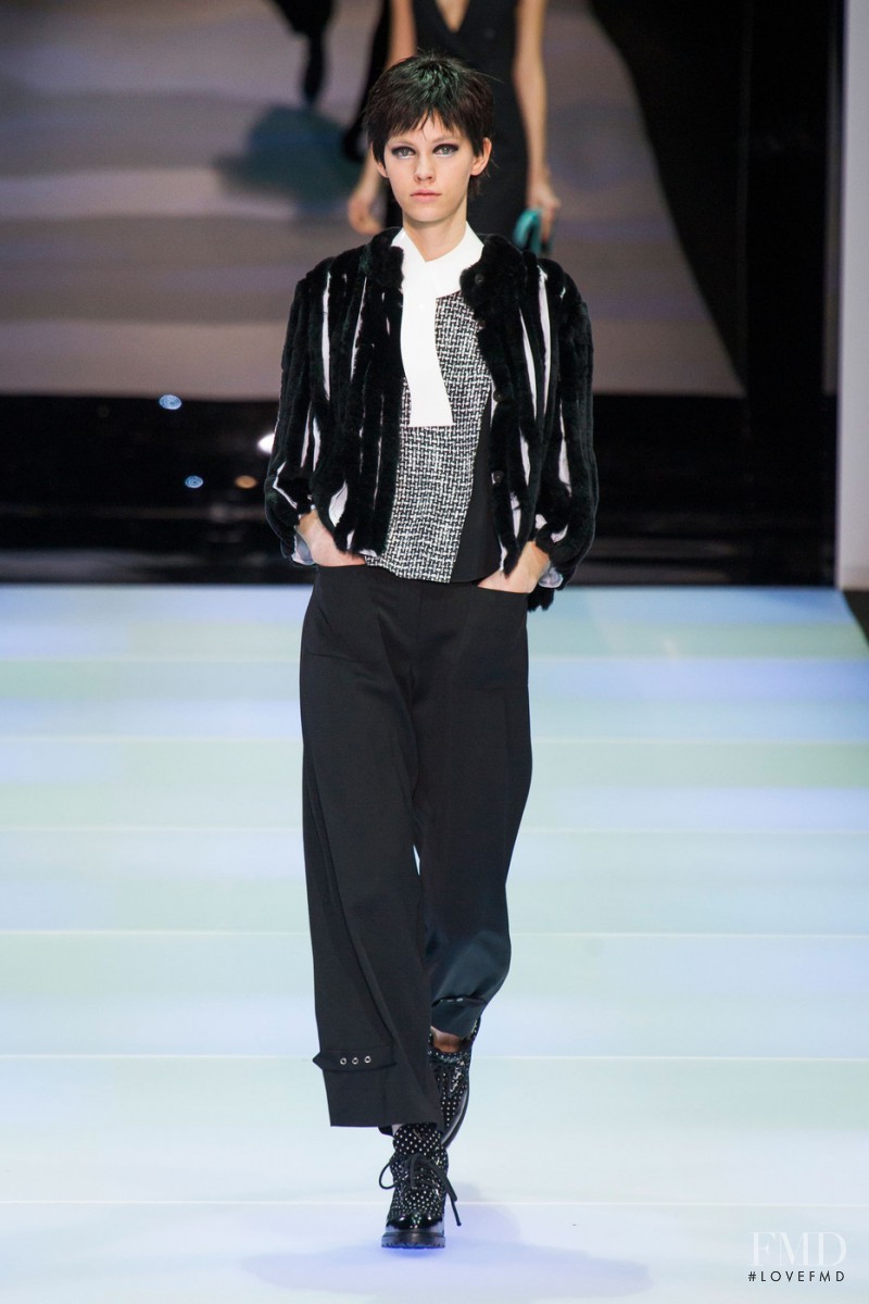 Charlotte Nolting featured in  the Emporio Armani fashion show for Autumn/Winter 2014
